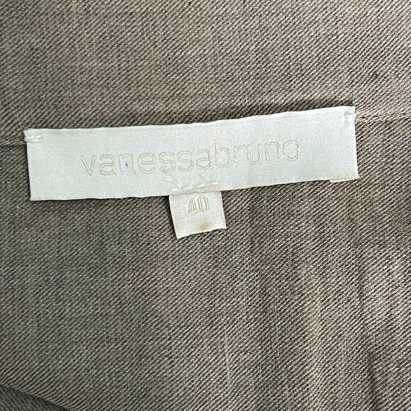 Vanessa Bruno Women's Tan Brown Long Sleeve Boat Neck Blouse Size 40 / 8 US - Picture 8 of 10